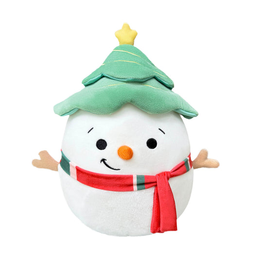 Christmas Snowman Noel Plush Toy with Tree Hat and Scarf 12in