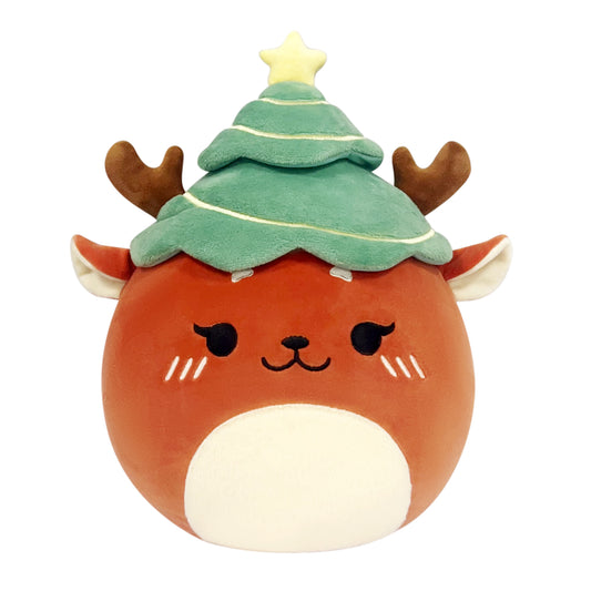 12“ Reindeer Merry Plush with Christmas Tree Hat